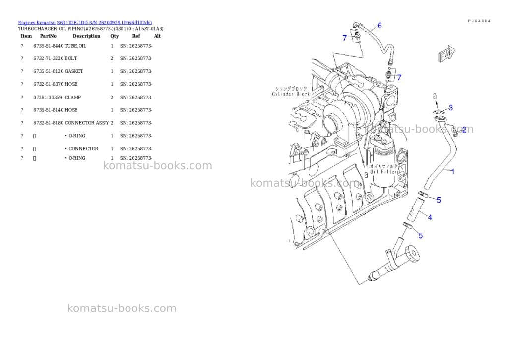 Komatsu s6d102e-1dd s/n 26200929-up Parts catalog cover Page 10 Komatsu s6d102e-1dd s/n 26200929-up Parts catalog cover Page 10