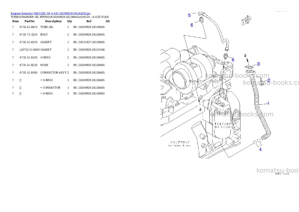 Komatsu s6d102e-1w-a s/n 26200929-up Parts catalog cover Page 10 Komatsu s6d102e-1w-a s/n 26200929-up Parts catalog cover Page 10