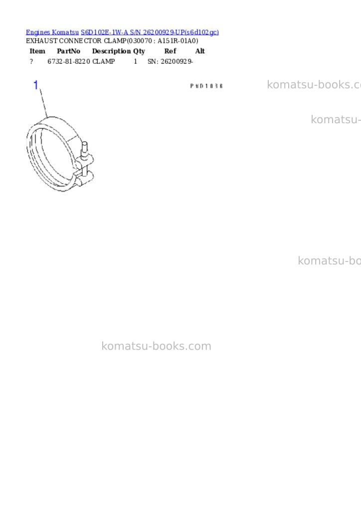 Komatsu s6d102e-1w-a s/n 26200929-up Parts catalog cover Page 6 Komatsu s6d102e-1w-a s/n 26200929-up Parts catalog cover Page 6