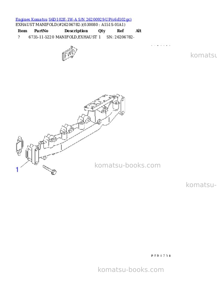 Komatsu s6d102e-1w-a s/n 26200929-up Parts catalog cover Page 7 Komatsu s6d102e-1w-a s/n 26200929-up Parts catalog cover Page 7