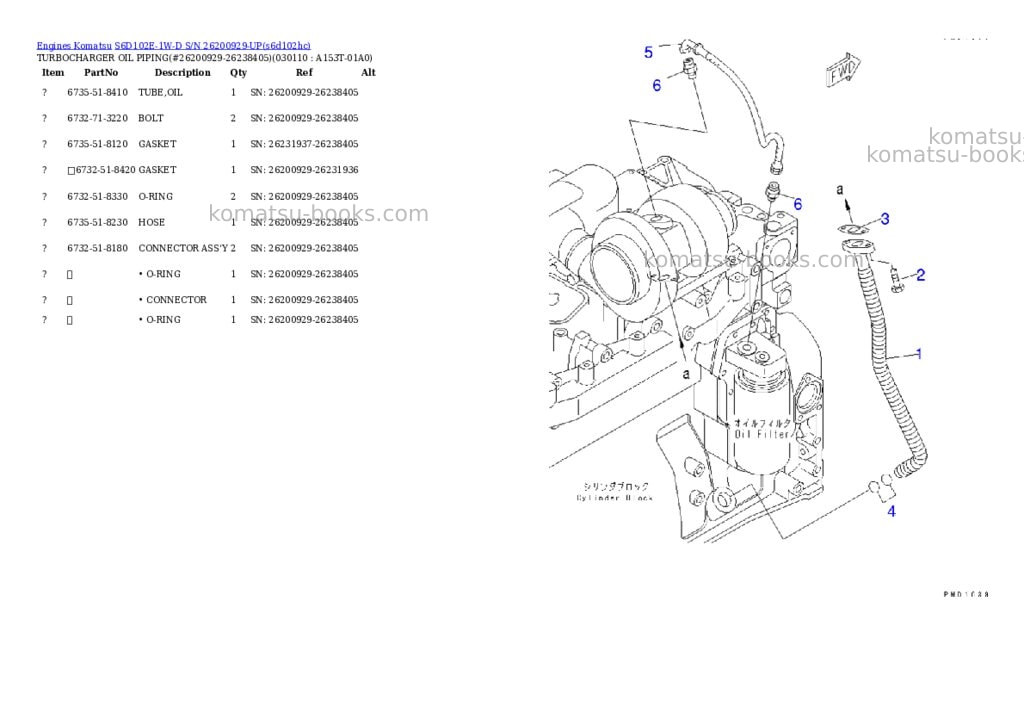 Komatsu s6d102e-1w-d s/n 26200929-up Parts catalog cover Page 10