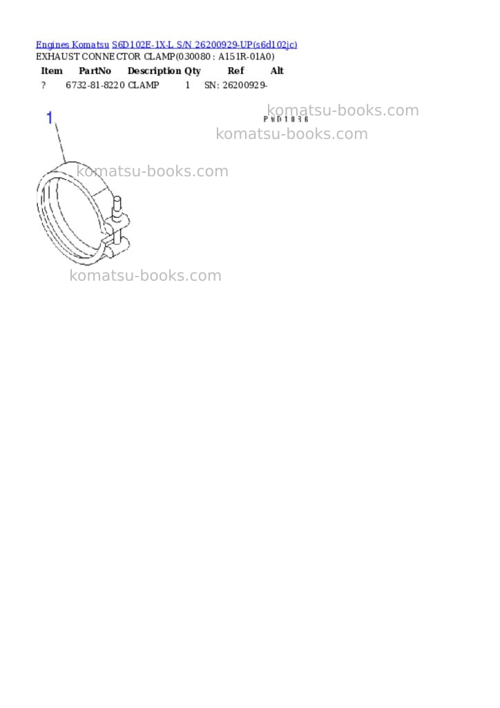 Komatsu s6d102e-1x-l s/n 26200929-up Parts catalog cover Page 7 Komatsu s6d102e-1x-l s/n 26200929-up Parts catalog cover Page 7