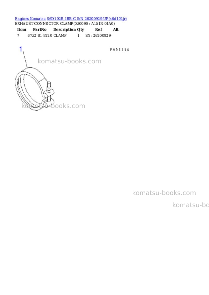 Komatsu S6D102E-1BB-C S/N 26200929-UP Parts catalog cover Page 8 Komatsu S6D102E-1BB-C S/N 26200929-UP Parts catalog cover Page 8