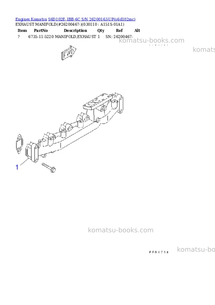 Komatsu s6d102e-1bb-6c s/n 26200163-up Parts catalog cover Page 10 Komatsu s6d102e-1bb-6c s/n 26200163-up Parts catalog cover Page 10