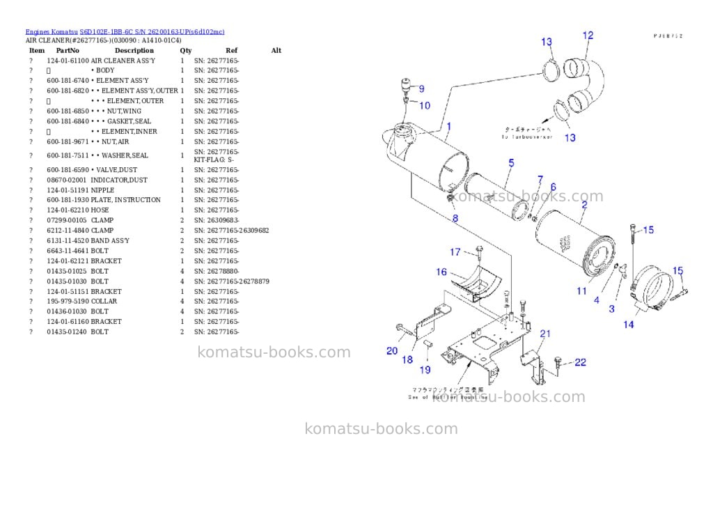 Komatsu s6d102e-1bb-6c s/n 26200163-up Parts catalog cover Page 8 Komatsu s6d102e-1bb-6c s/n 26200163-up Parts catalog cover Page 8