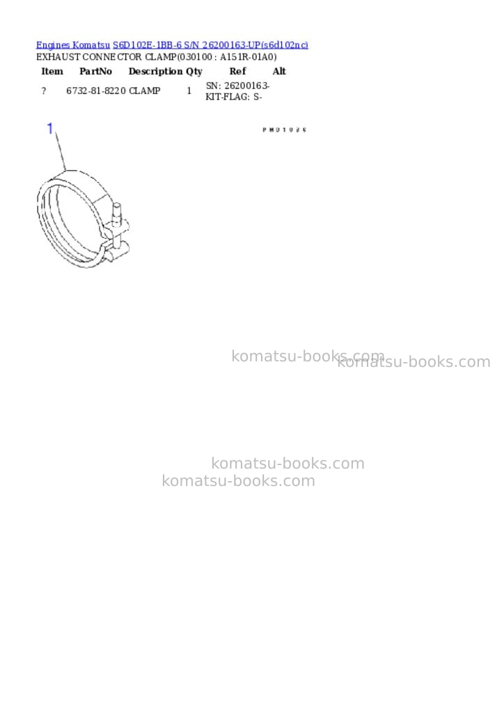 Komatsu s6d102e-1bb-6 s/n 26200163-up Parts catalog cover Page 9