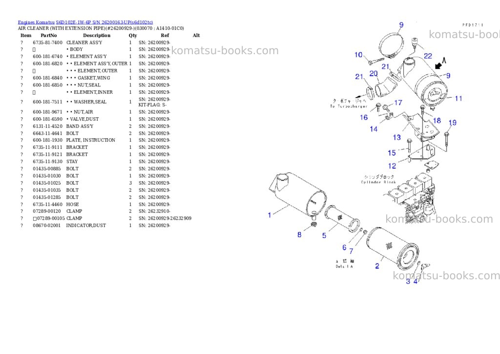 Komatsu s6d102e-1w-6p s/n 26200163-up Parts catalog cover Page 6 Komatsu s6d102e-1w-6p s/n 26200163-up Parts catalog cover Page 6