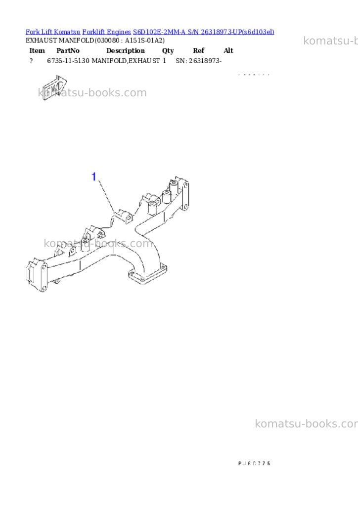 Komatsu s6d102e-2mm-a s/n 26318973-up sd25/30-6 Parts catalog cover Page 7
