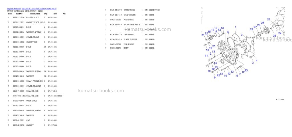 Komatsu s6d105-b-1a-ss s/n 61481-up Parts catalog cover Page 10 Komatsu s6d105-b-1a-ss s/n 61481-up Parts catalog cover Page 10
