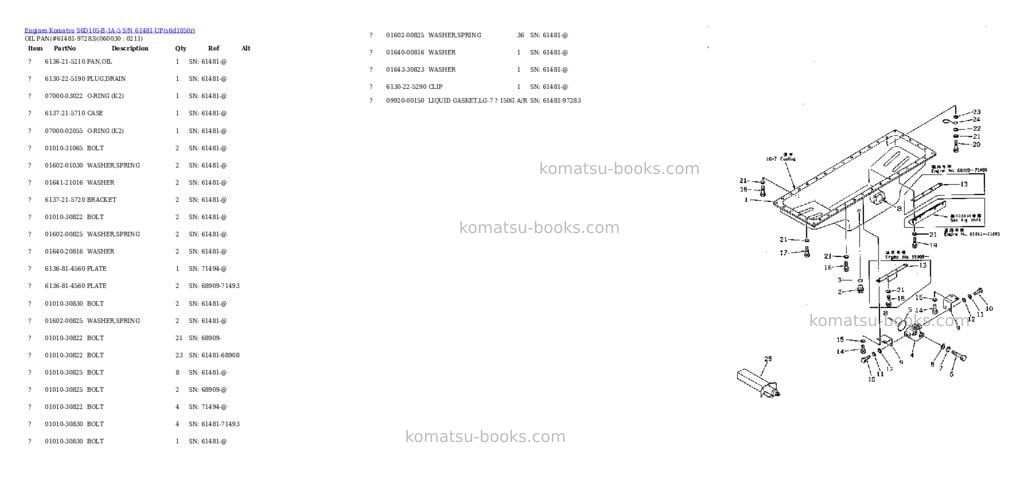Komatsu s6d105-b-1a-5 s/n 61481-up Parts catalog cover Page 9