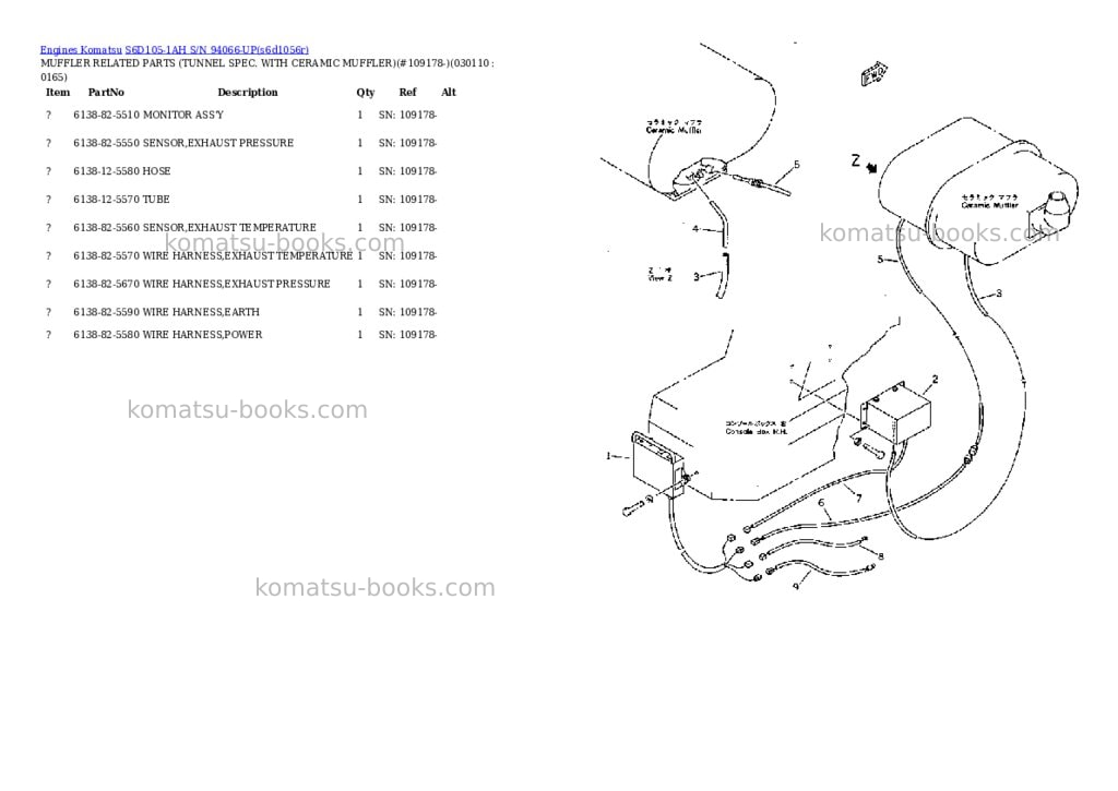 Komatsu s6d105-1ah s/n 94066-up Parts catalog cover Page 10 Komatsu s6d105-1ah s/n 94066-up Parts catalog cover Page 10