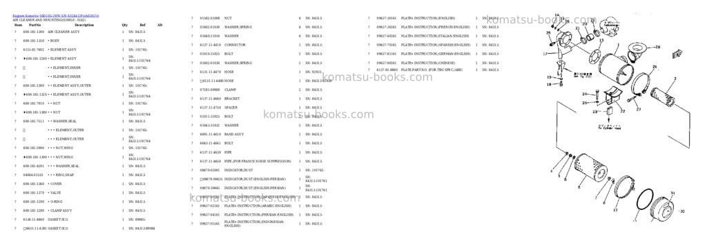 Komatsu S6D105-1WW S/N 63244-UP Parts catalog cover Page 4 Komatsu S6D105-1WW S/N 63244-UP Parts catalog cover Page 4