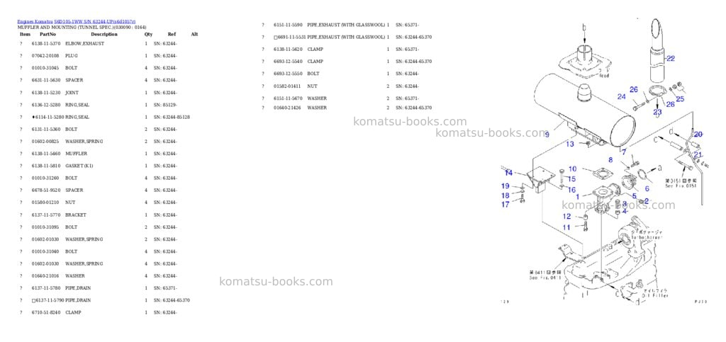 Komatsu S6D105-1WW S/N 63244-UP Parts catalog cover Page 7 Komatsu S6D105-1WW S/N 63244-UP Parts catalog cover Page 7