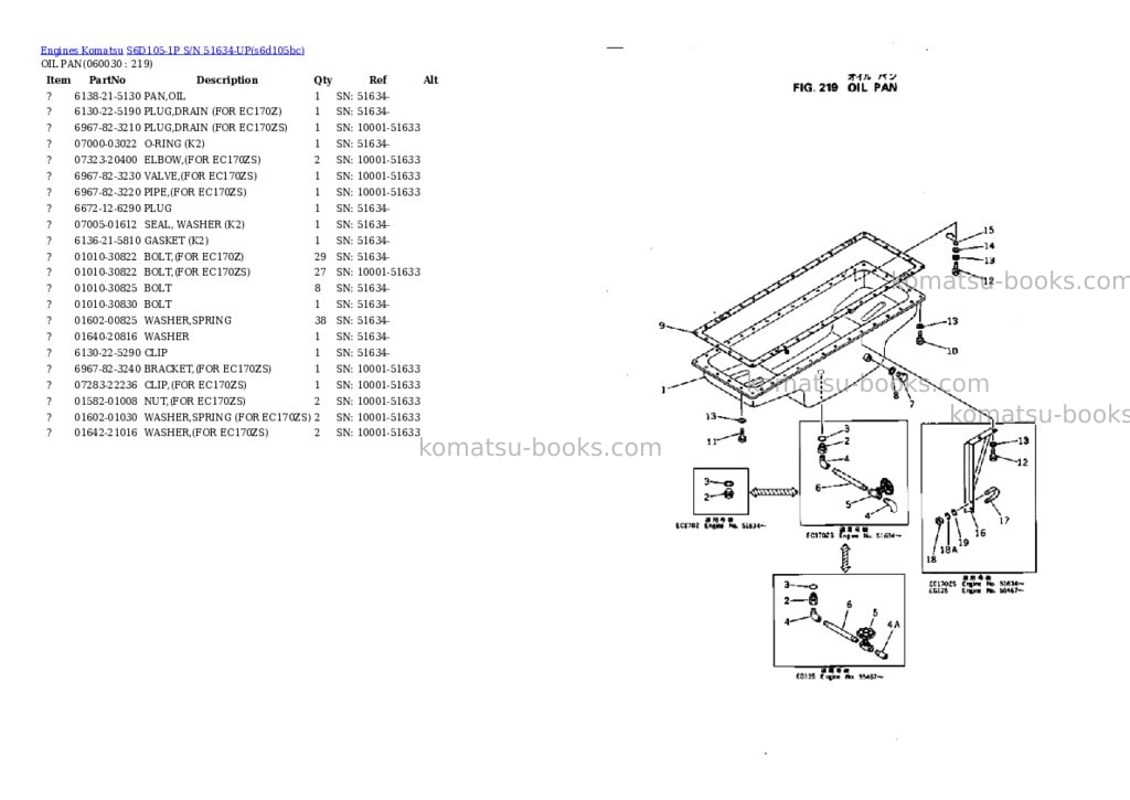 Komatsu s6d105-1p s/n 51634-up Parts catalog cover Page 10