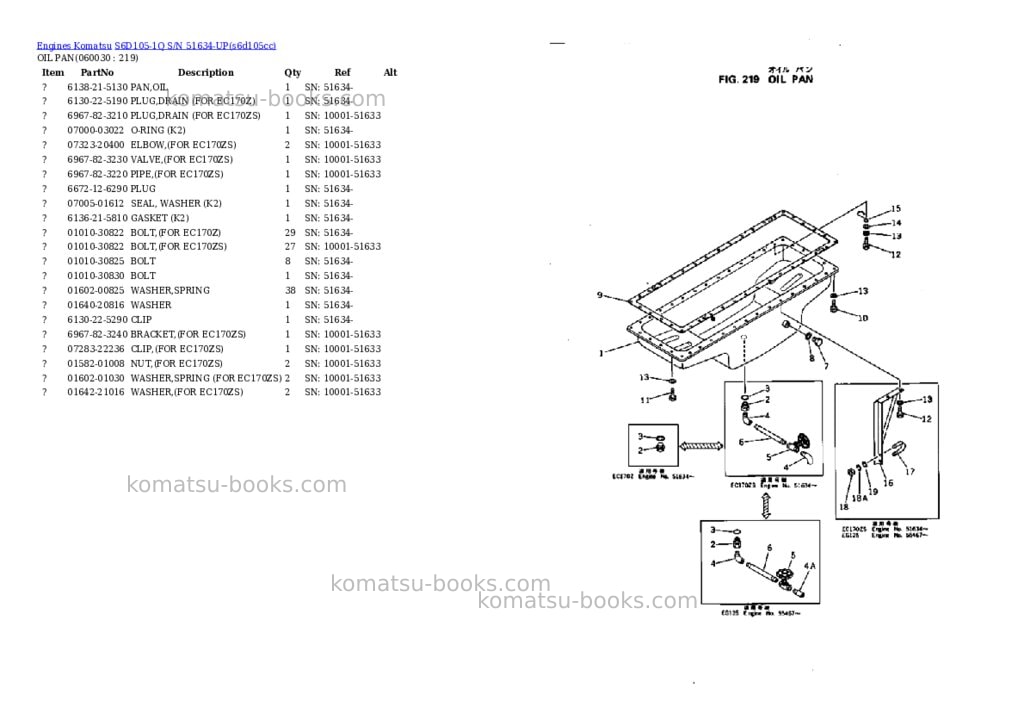 Komatsu s6d105-1q s/n 51634-up Parts catalog cover Page 10 Komatsu s6d105-1q s/n 51634-up Parts catalog cover Page 10