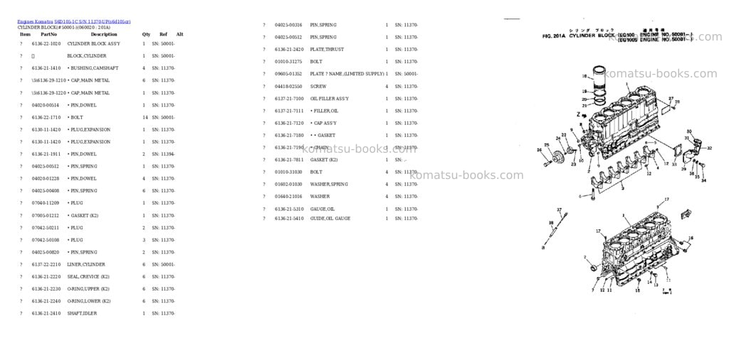 Komatsu s6d105-1c s/n 11370-up Parts catalog cover Page 10 Komatsu s6d105-1c s/n 11370-up Parts catalog cover Page 10