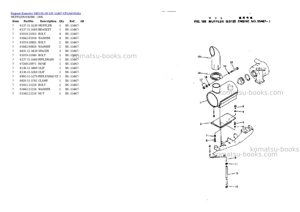 Komatsu S6D105-1R S/N 55467-UP Parts catalog cover Page 7 Komatsu S6D105-1R S/N 55467-UP Parts catalog cover Page 7
