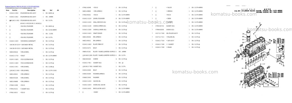 Komatsu s6d105-1b s/n 11370-up Parts catalog cover Page 9 Komatsu s6d105-1b s/n 11370-up Parts catalog cover Page 9