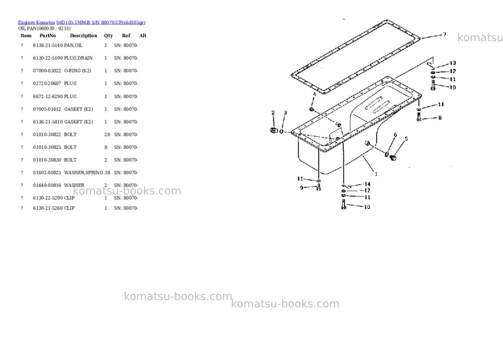 Komatsu s6d105-1mm-b s/n 80070-up Parts catalog cover Page 9 Komatsu s6d105-1mm-b s/n 80070-up Parts catalog cover Page 9