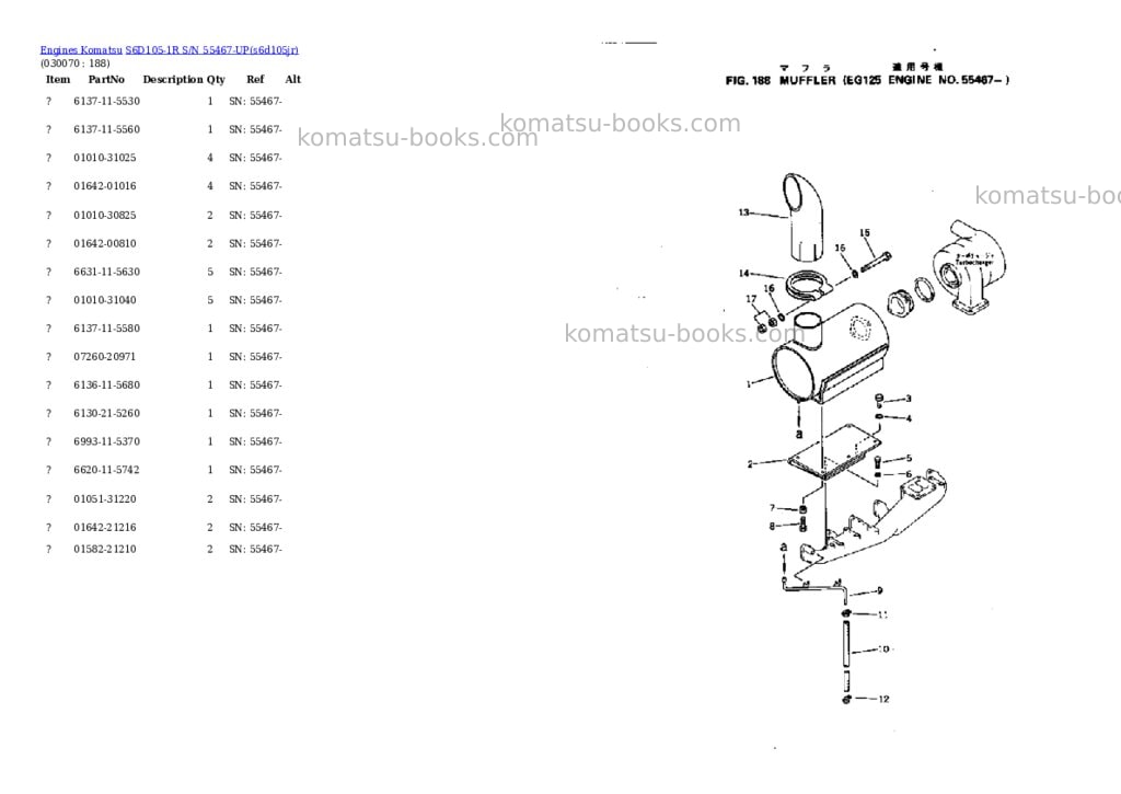 Komatsu s6d105-1r s/n 55467-up Parts catalog cover Page 6 Komatsu s6d105-1r s/n 55467-up Parts catalog cover Page 6