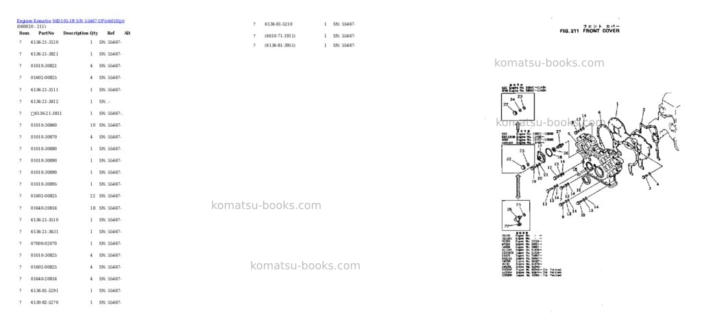 Komatsu s6d105-1r s/n 55467-up Parts catalog cover Page 8 Komatsu s6d105-1r s/n 55467-up Parts catalog cover Page 8
