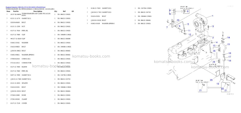 Komatsu S6D105-1VV-6 S/N 65001-UP Parts catalog cover Page 9 Komatsu S6D105-1VV-6 S/N 65001-UP Parts catalog cover Page 9