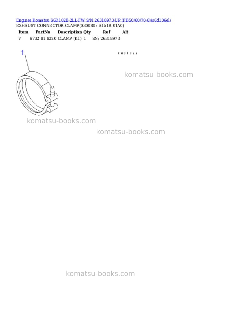 Komatsu S6D102E-2LL-FW S/N 26318973-UP (FD50/60/70-8) Parts catalog cover Page 7