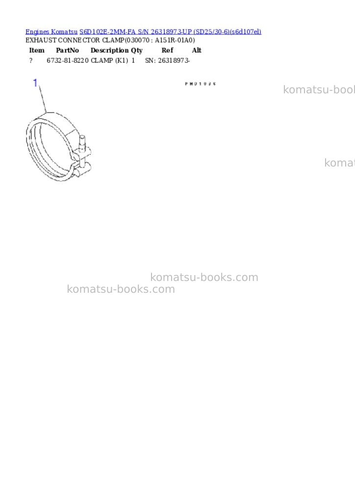 Komatsu S6D102E-2MM-FA S/N 26318973-UP (SD25/30-6) Parts catalog cover Page 6 Komatsu S6D102E-2MM-FA S/N 26318973-UP (SD25/30-6) Parts catalog cover Page 6