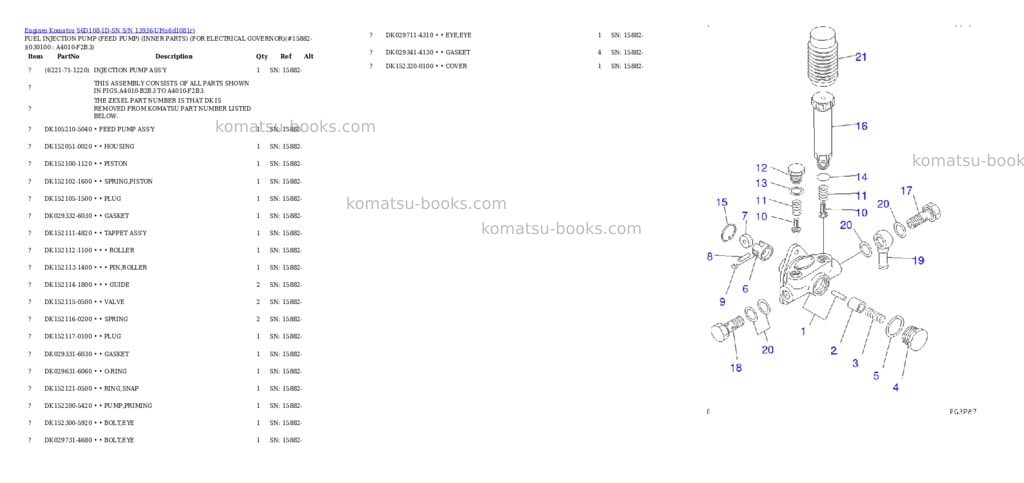 Komatsu s6d108-1d-sn s/n 13936-up Parts catalog cover Page 8 Komatsu s6d108-1d-sn s/n 13936-up Parts catalog cover Page 8