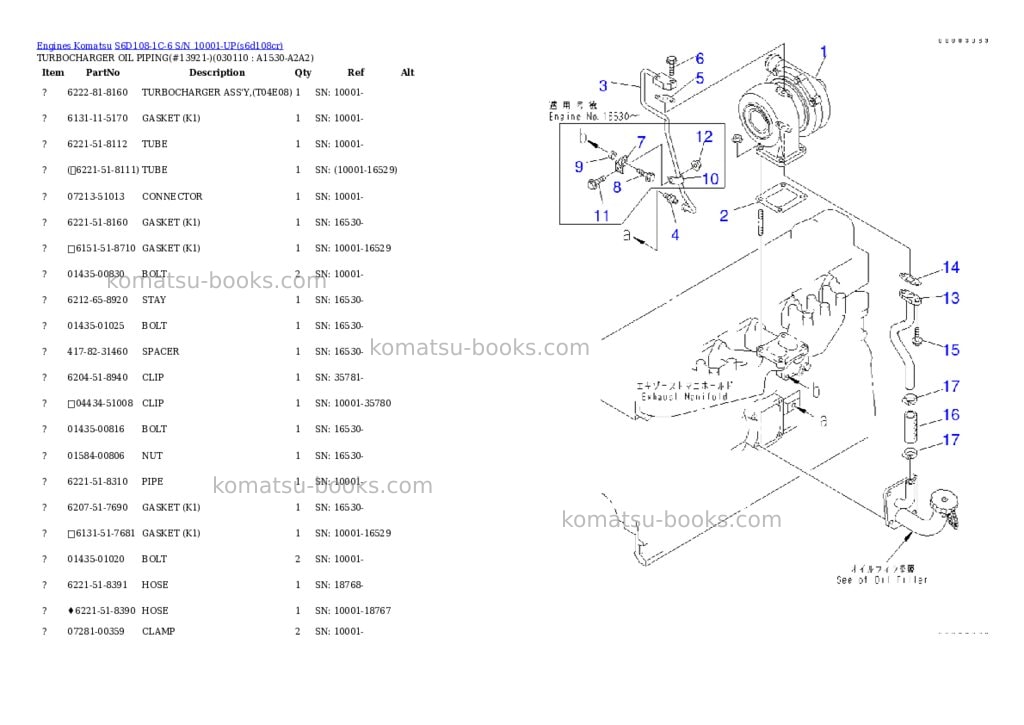 Komatsu s6d108-1c-6 s/n 10001-up Parts catalog cover Page 9 Komatsu s6d108-1c-6 s/n 10001-up Parts catalog cover Page 9