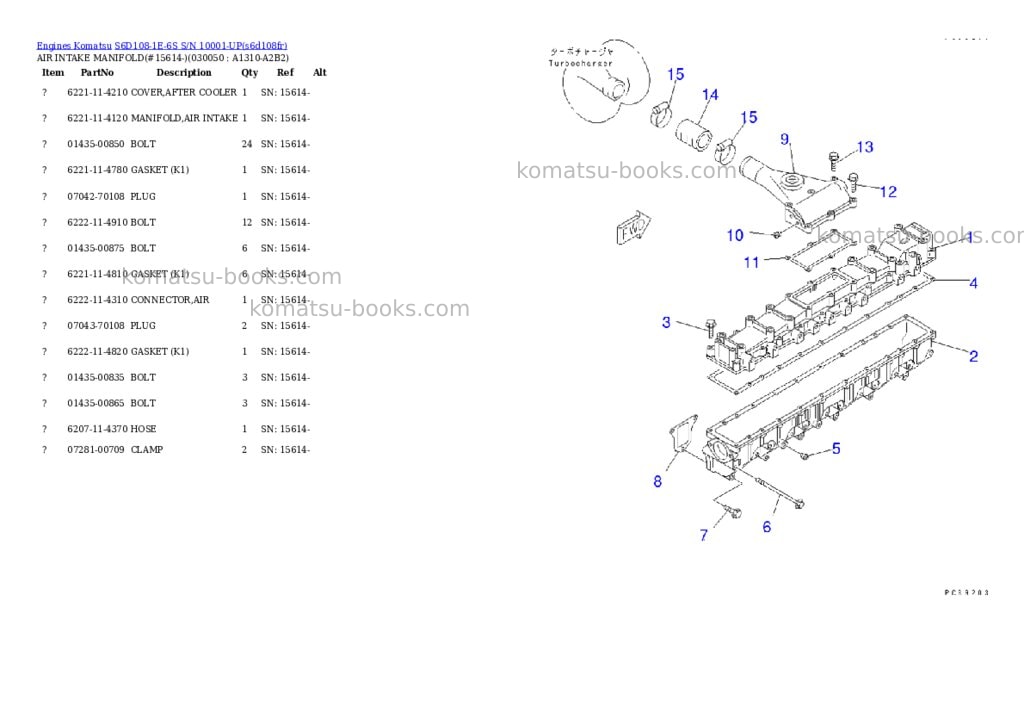 Komatsu s6d108-1e-6s s/n 10001-up Parts catalog cover Page 4 Komatsu s6d108-1e-6s s/n 10001-up Parts catalog cover Page 4