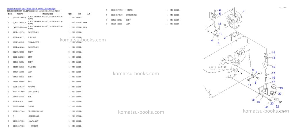 Komatsu s6d108-1e-6t s/n 10001-up Parts catalog cover Page 7