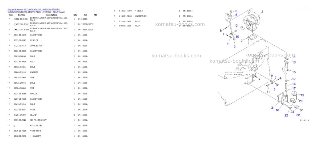 Komatsu s6d108-1e-6n s/n 10001-up Parts catalog cover Page 7