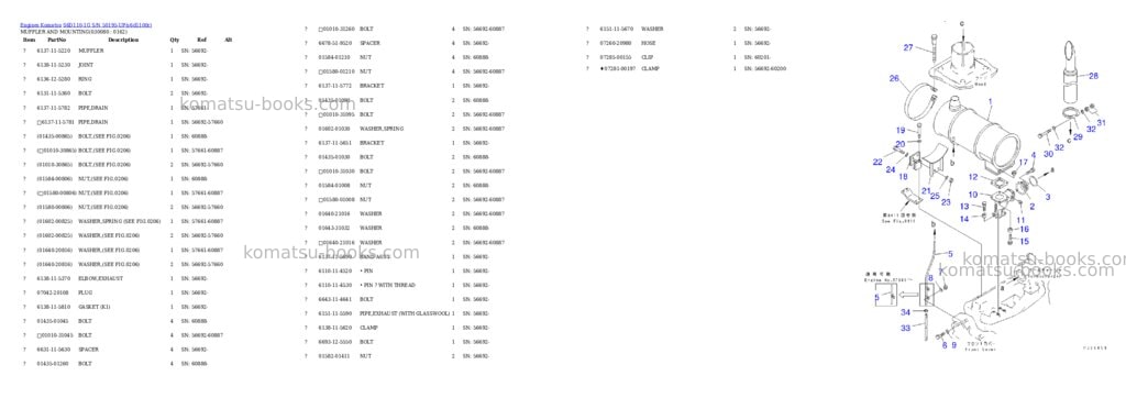 Komatsu s6d110-1g s/n 50195-up Parts catalog cover Page 7 Komatsu s6d110-1g s/n 50195-up Parts catalog cover Page 7