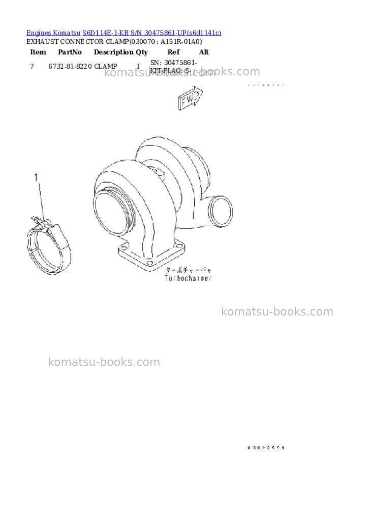 Komatsu s6d114e-1-kb s/n 30475861-up Parts catalog cover Page 6 Komatsu s6d114e-1-kb s/n 30475861-up Parts catalog cover Page 6