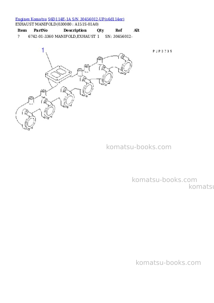 Komatsu s6d114e-1a s/n 30456012-up Parts catalog cover Page 7