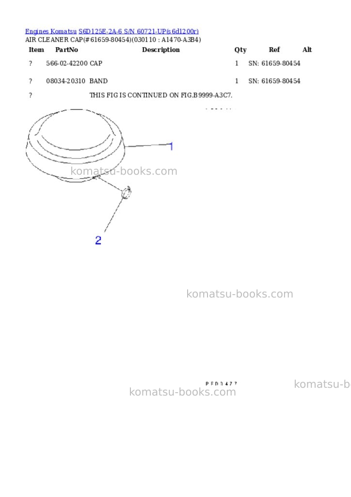 Komatsu S6D125E-2A-6 S/N 60721-UP Parts catalog cover Page 7 Komatsu S6D125E-2A-6 S/N 60721-UP Parts catalog cover Page 7