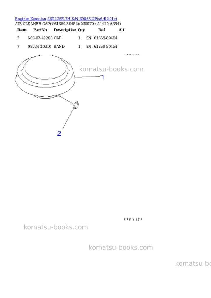Komatsu s6d125e-2h s/n 60863-up Parts catalog cover Page 5 Komatsu s6d125e-2h s/n 60863-up Parts catalog cover Page 5