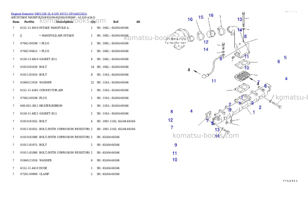 Komatsu S6D125E-2L-6 S/N 60721-UP Parts catalog cover Page 4 Komatsu S6D125E-2L-6 S/N 60721-UP Parts catalog cover Page 4