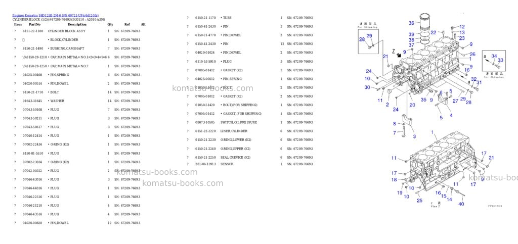 Komatsu s6d125e-2m-6 s/n 60721-up Parts catalog cover Page 9 Komatsu s6d125e-2m-6 s/n 60721-up Parts catalog cover Page 9