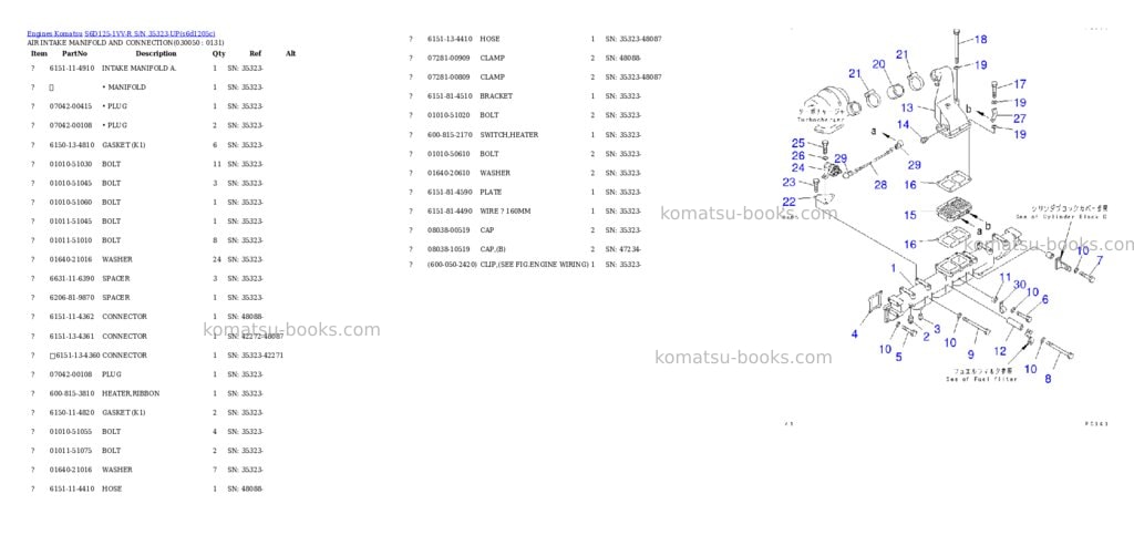 Komatsu s6d125-1vv-r s/n 35323-up Parts catalog cover Page 4