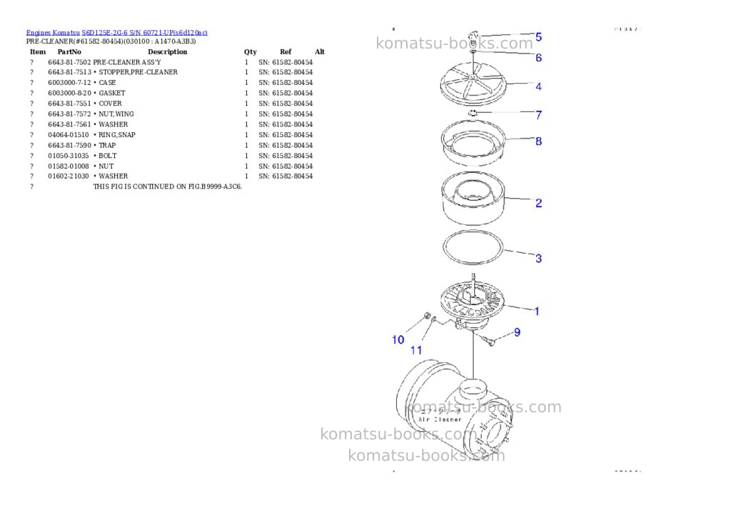 Komatsu s6d125e-2g-6 s/n 60721-up Parts catalog cover Page 9 Komatsu s6d125e-2g-6 s/n 60721-up Parts catalog cover Page 9