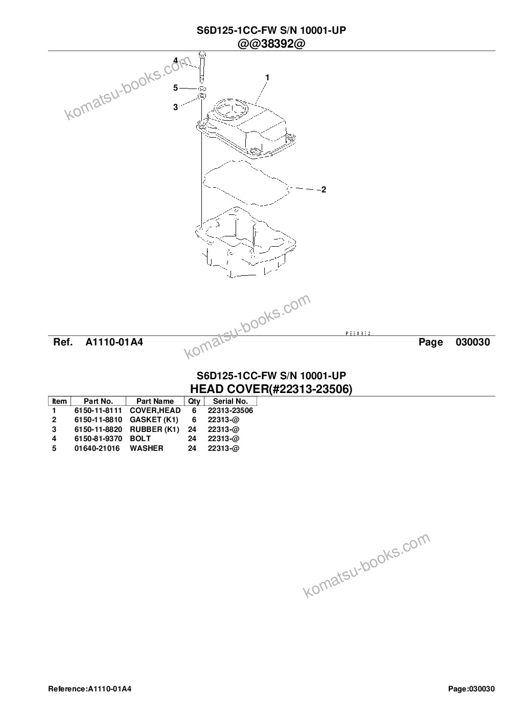 Komatsu s6d125-1cc-fw s/n 10001-up Parts catalog cover Page 7 Komatsu s6d125-1cc-fw s/n 10001-up Parts catalog cover Page 7