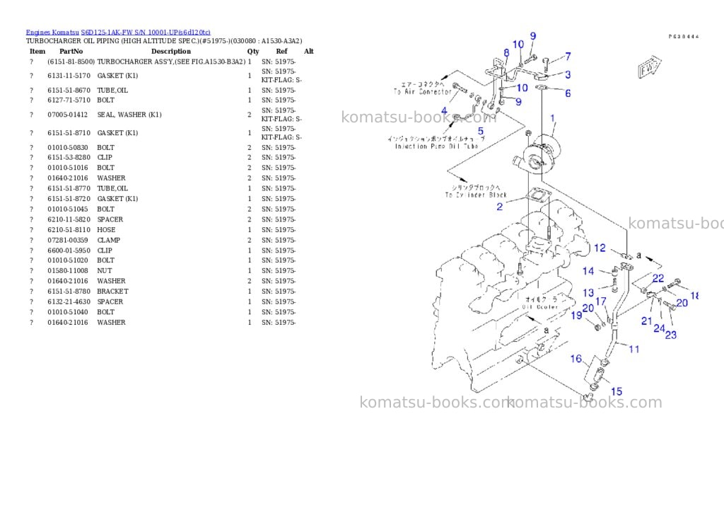 Komatsu s6d125-1ak-fw s/n 10001-up Parts catalog cover Page 7
