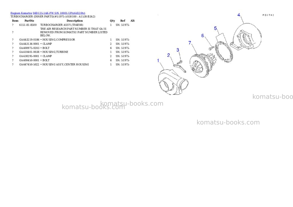 Komatsu s6d125-1ak-fw s/n 10001-up Parts catalog cover Page 9