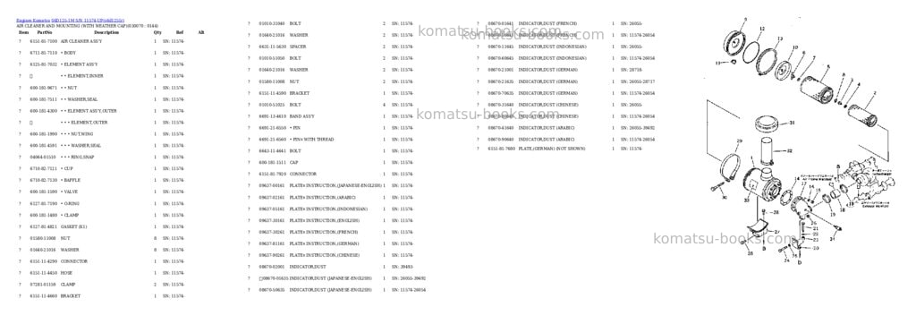 Komatsu S6D125-1M S/N 11574-UP Parts catalog cover Page 6 Komatsu S6D125-1M S/N 11574-UP Parts catalog cover Page 6