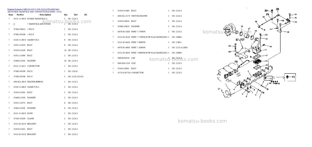 Komatsu s6d125-1cc-c s/n 22313-up Parts catalog cover Page 5 Komatsu s6d125-1cc-c s/n 22313-up Parts catalog cover Page 5