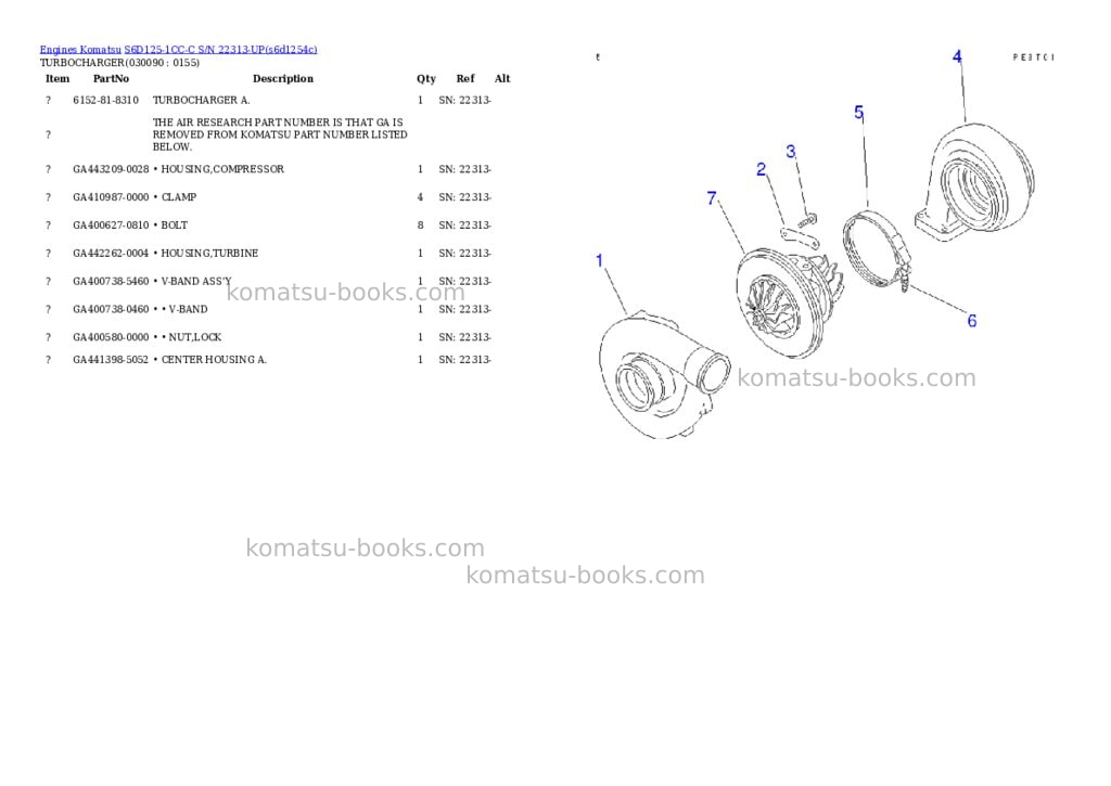 Komatsu s6d125-1cc-c s/n 22313-up Parts catalog cover Page 8 Komatsu s6d125-1cc-c s/n 22313-up Parts catalog cover Page 8