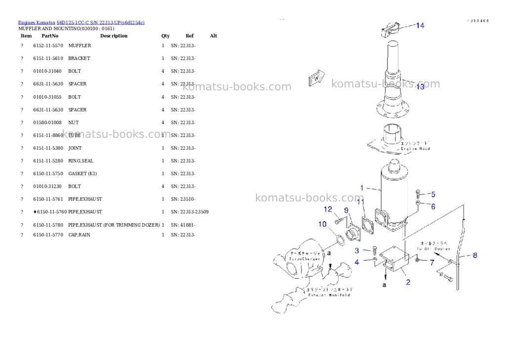 Komatsu s6d125-1cc-c s/n 22313-up Parts catalog cover Page 9 Komatsu s6d125-1cc-c s/n 22313-up Parts catalog cover Page 9