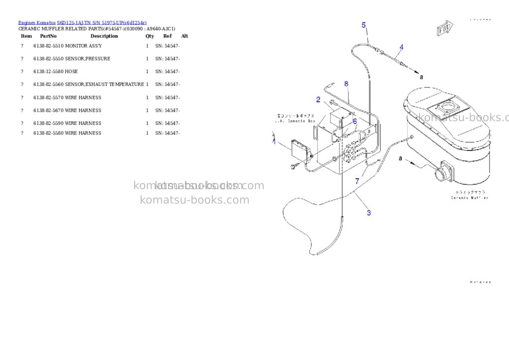 Komatsu s6d125-1aj-tn s/n 51975-up Parts catalog cover Page 7 Komatsu s6d125-1aj-tn s/n 51975-up Parts catalog cover Page 7